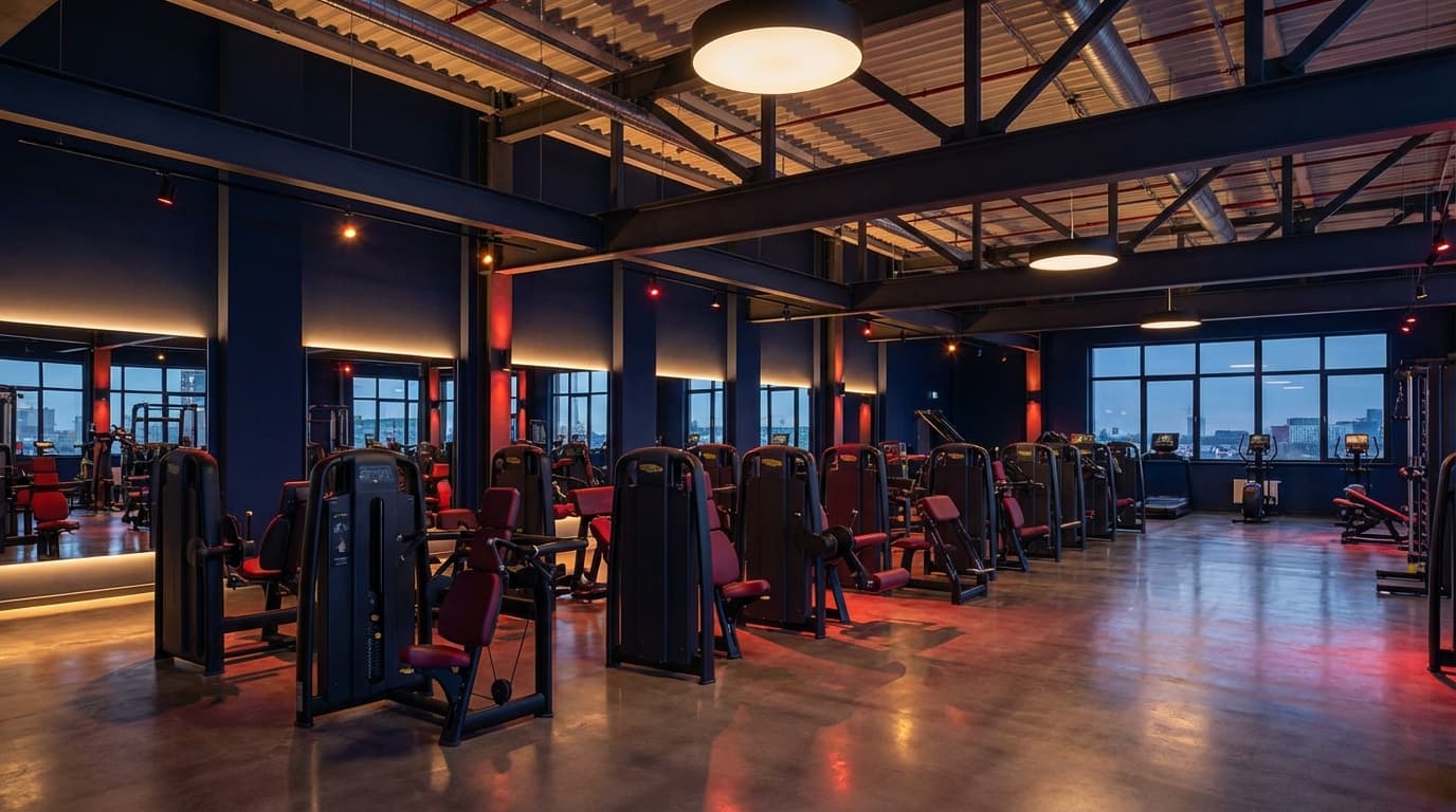 Modern gym interior with professional equipment